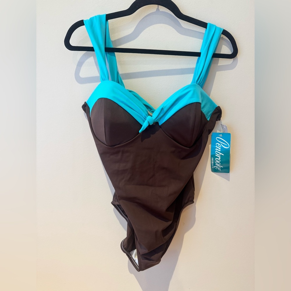 Penbrooke Brown & Teal Swimsuit